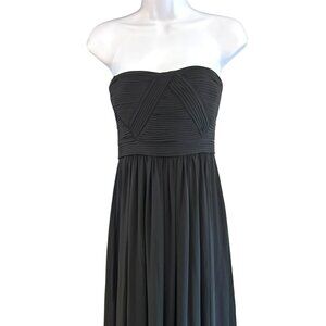 BCBGMAXAZRIA Strapless Black Pleated Long Maxi Dress Small Prom Special event